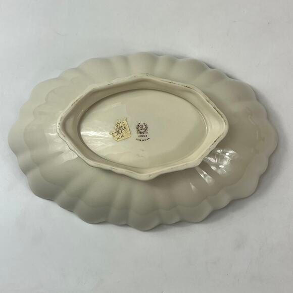 Lenox Symphony Scalloped Oval Centerpiece Serving Bowl 24K Gold Trim USA - Picture 6 of 12